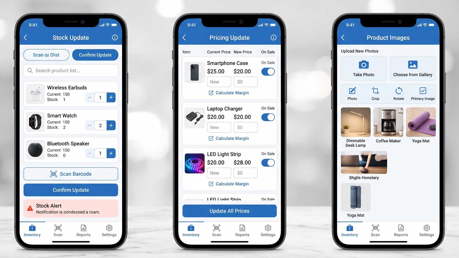 Update WooCommerce stock prices and product images from a phone